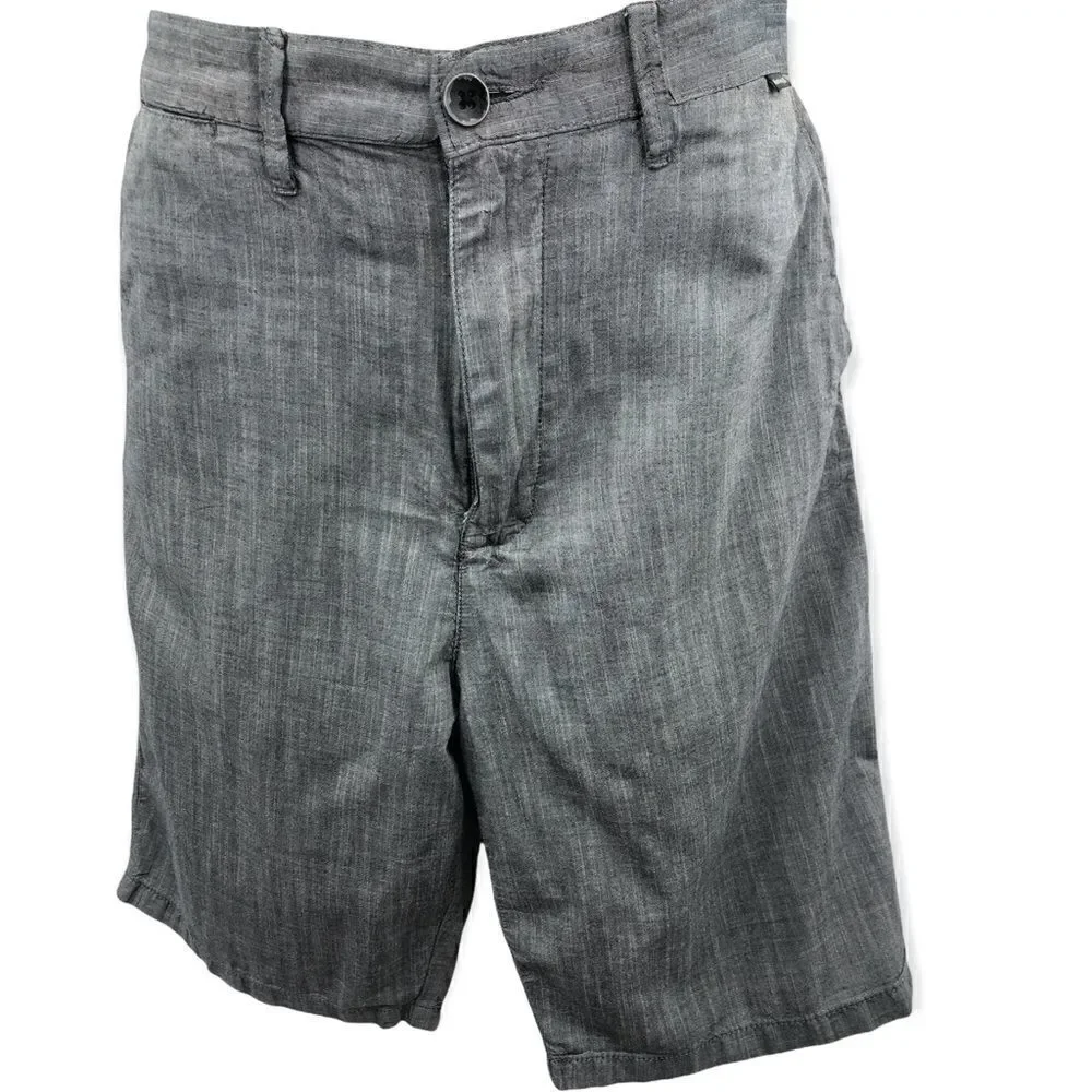 Hurley gray flat front 100% cotton shorts